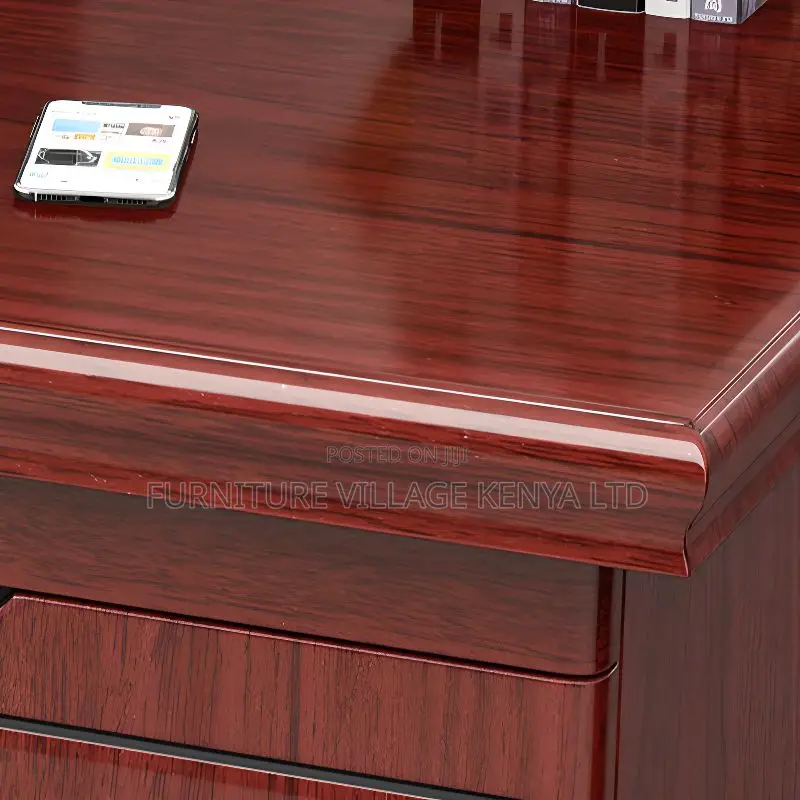 Executive Desks: 1.4 Meters Mahogany Office Table With Drawers