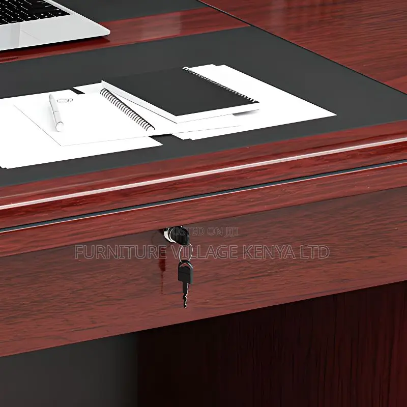 Executive Desks: 1.4 Meters Mahogany Office Table With Drawers