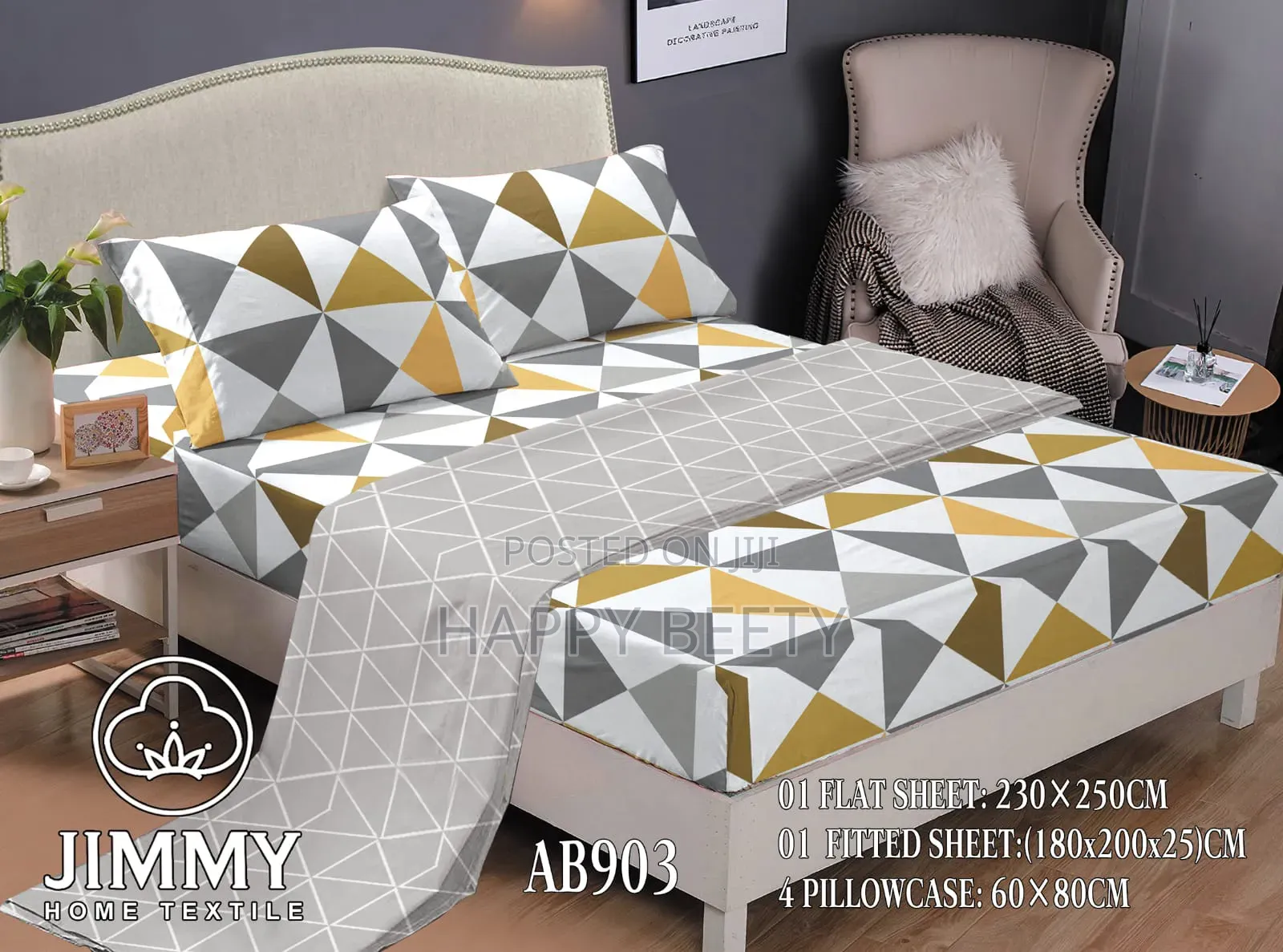 Pure Cotton Stripped Bedsheet Both Printed and Plain Colour
