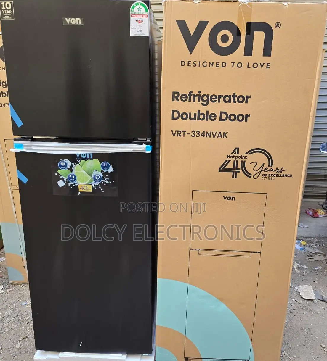 Von 334 Litres No Frost Double Door Refrigerator