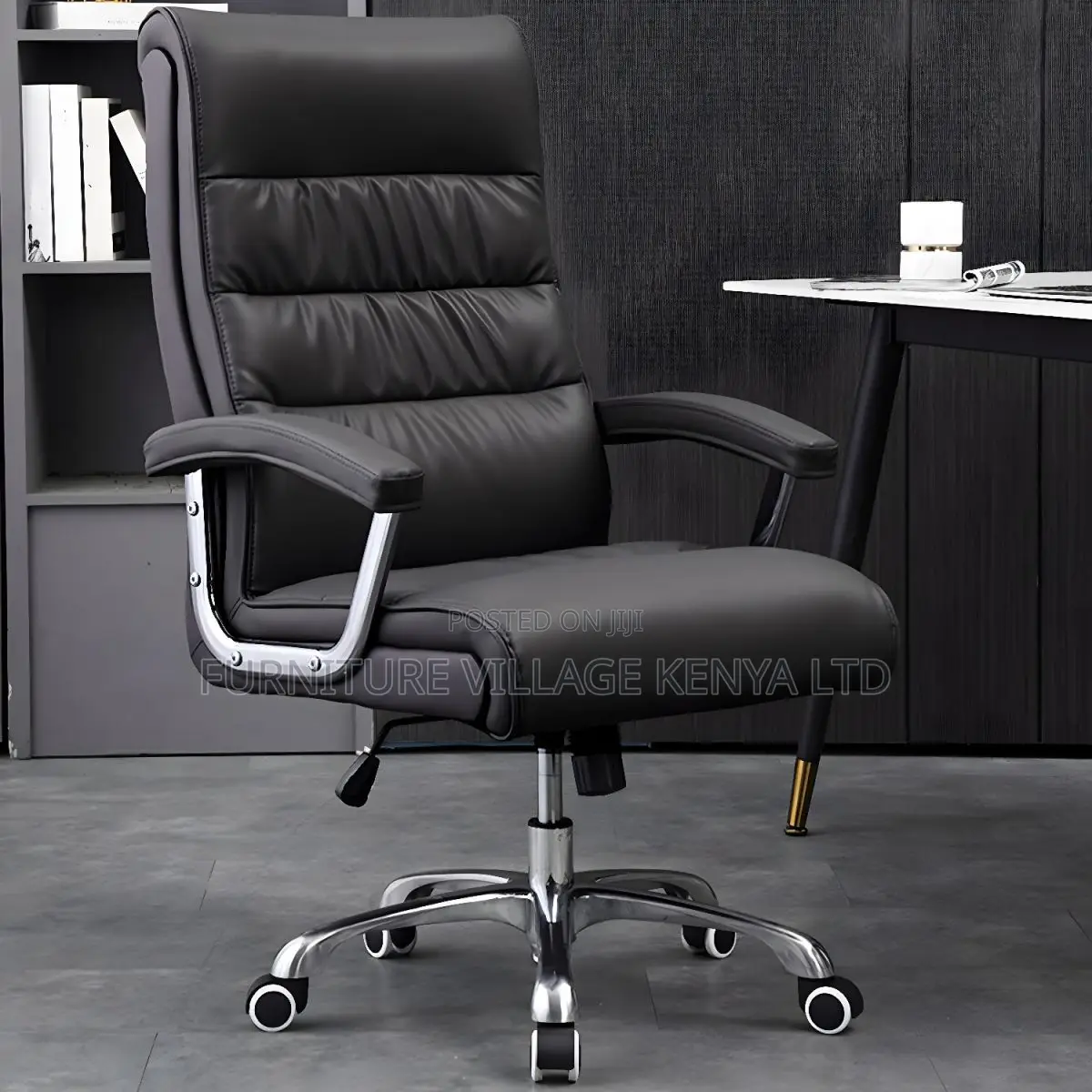 Office Chair| Brown & Black Executive Office Leather Seat