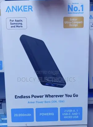 Anker Power Bank Poweriq (20,000mah, 15w, 2-port)