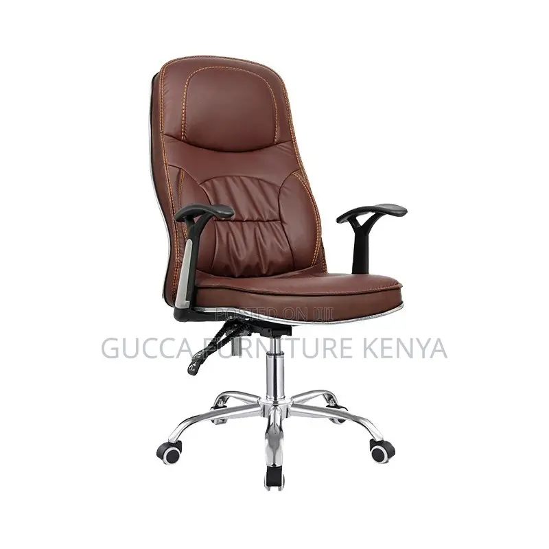 Brown Adjustable Leather Generic Chair