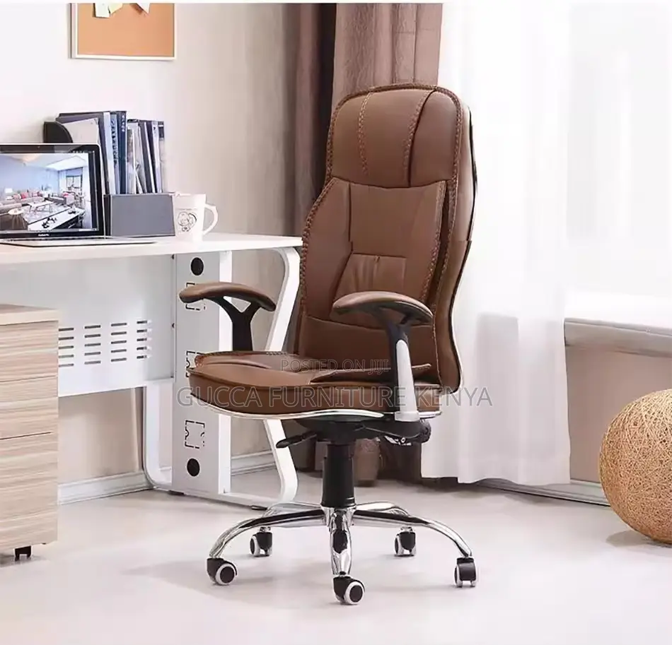 Brown Adjustable Leather Generic Chair