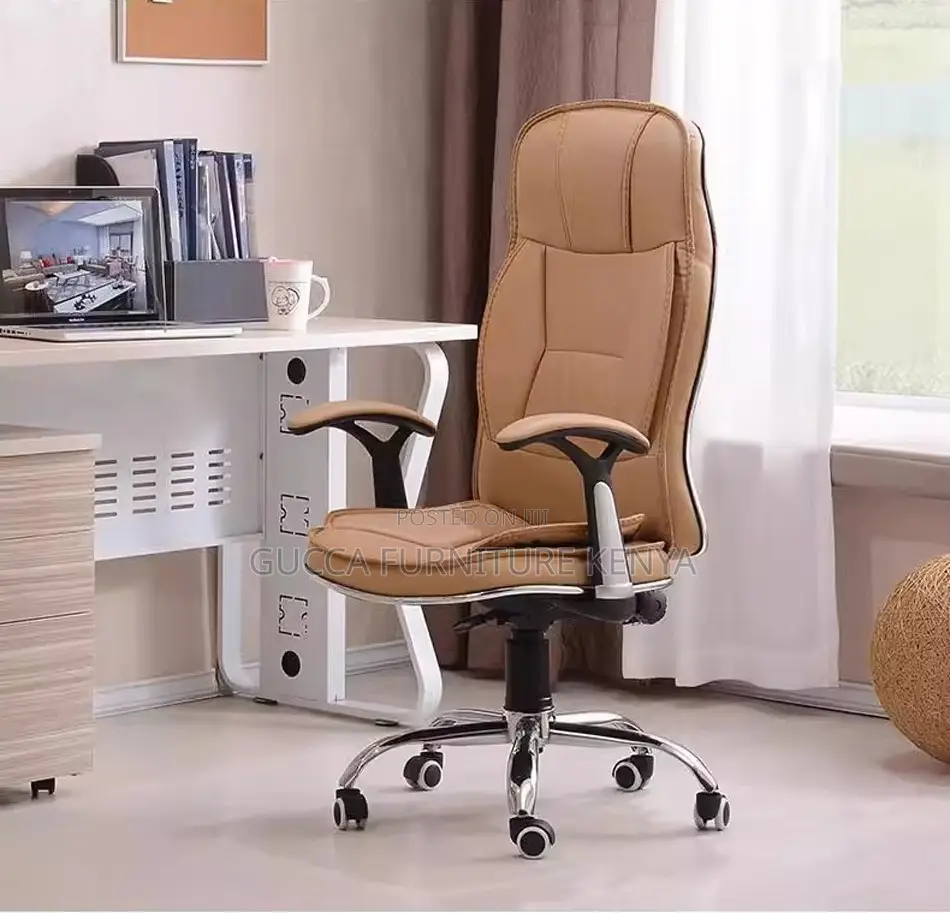 Brown Adjustable Leather Generic Chair