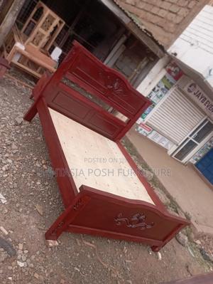 5x6 Chocolate Finish Wooden Bed - main view