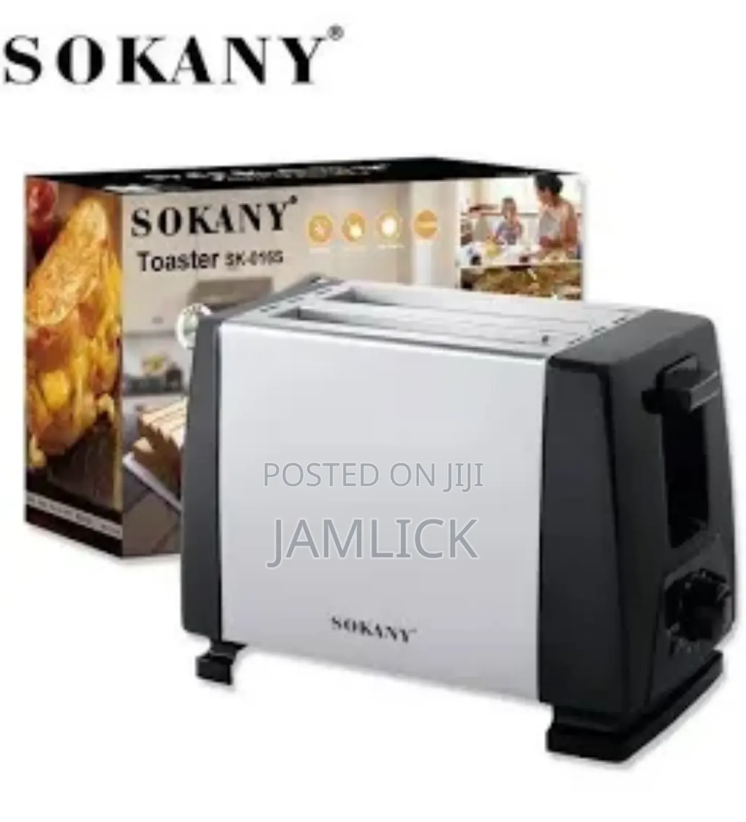 Sokany 2-Slice Pop-Up Bread Toaster – 6 Heat Settings - Dv