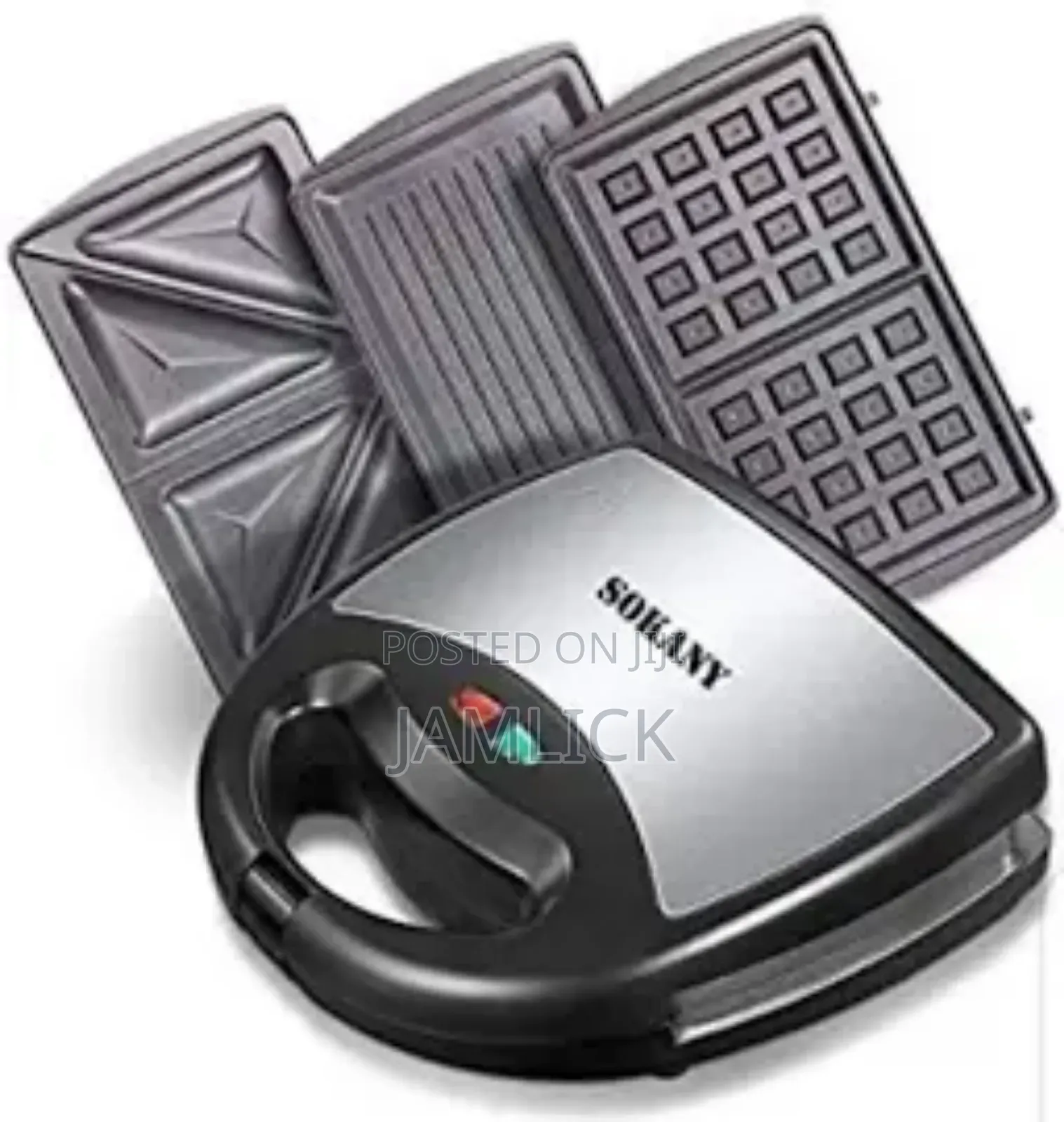 Sokany 3-in-1 Sandwich Maker – Waffles, Grill Sandwiches - Dv