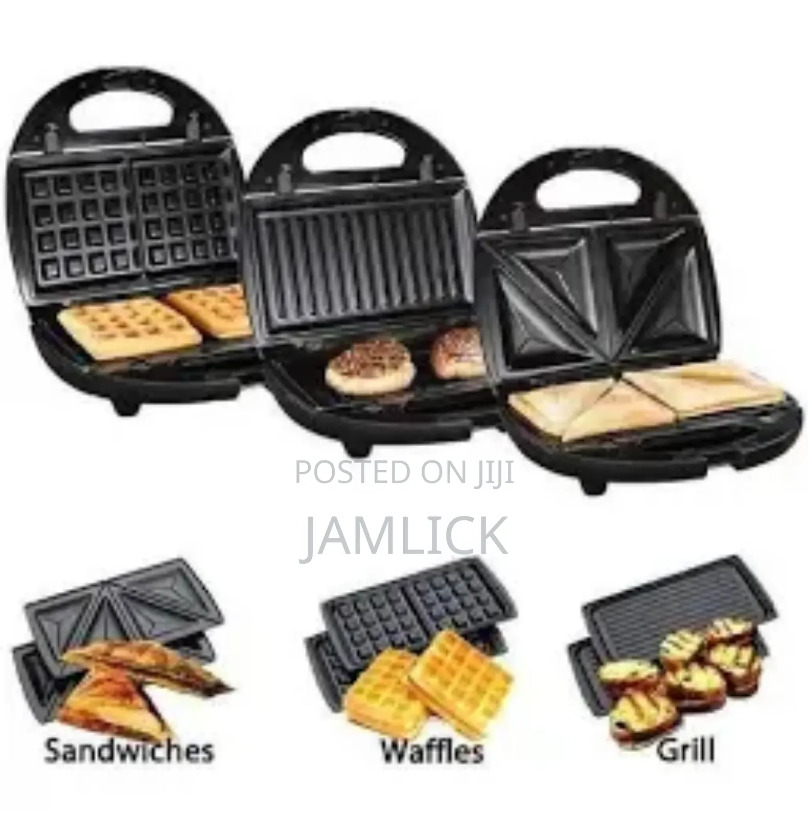 Sokany 3-in-1 Sandwich Maker – Waffles, Grill Sandwiches - Dv