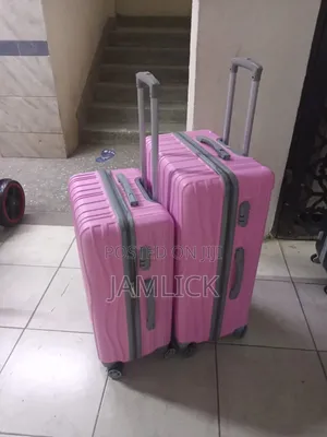 2-in-1 Baby Pink Suitcases – Large Medium