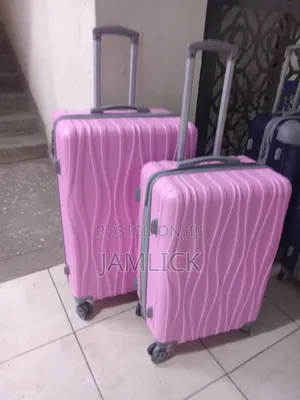 2-in-1 Baby Pink Suitcases – Large Medium