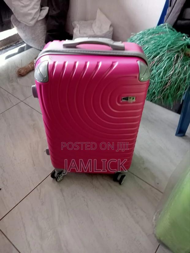 2-in-1 Hot Pink Suitcases – Large Medium - main view