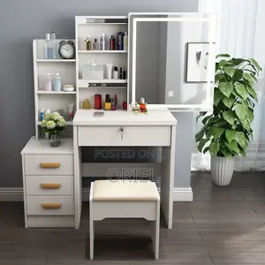 Home White Make-Up Desk With Mirror