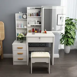 Home White Make-Up Desk With Mirror
