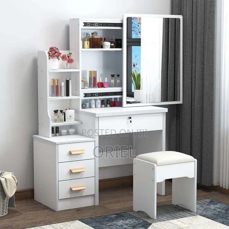 Home White Make-Up Desk With Mirror