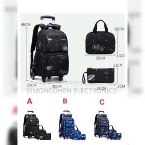 3pcs Set Rolling Trolley School Bag