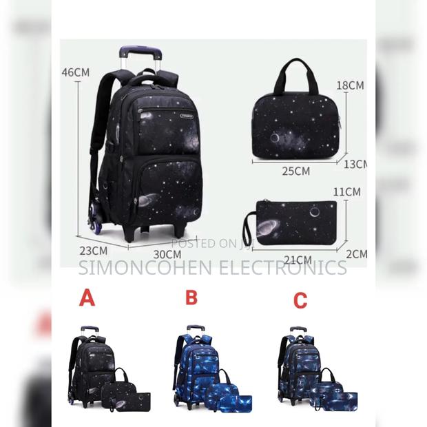 3pcs Set Rolling Trolley School Bag - main view