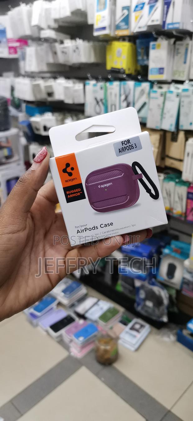 Iaser Spigen Rugged Armor Case for Apple Airpods 3 -Maroon - thumbnail 3