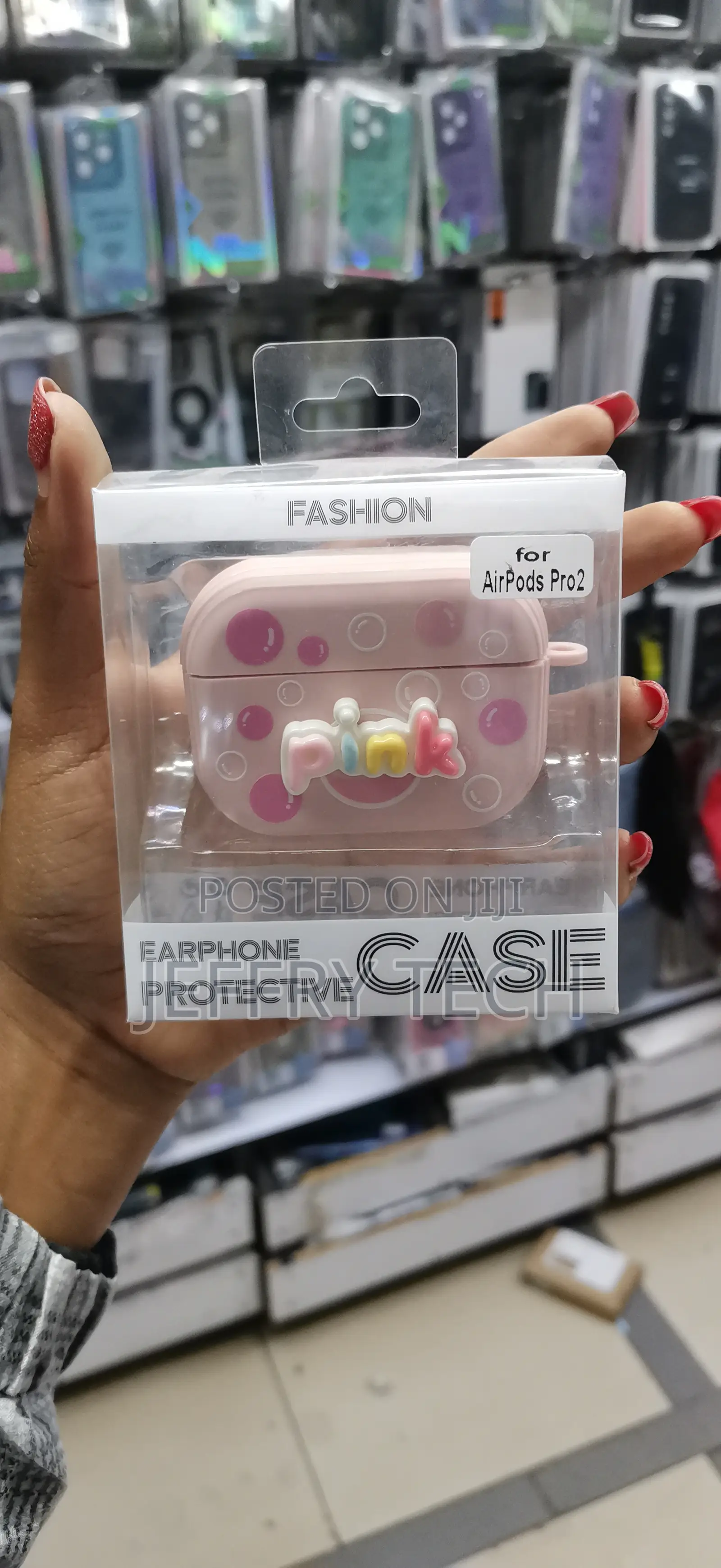 Agaosh Airpods Pro 2 Case Soft Silicone Skin Printed Pink -Pink