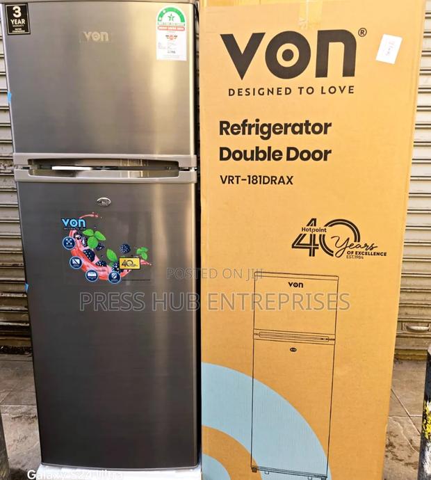 Von VRT-181drax Double-Door Refrigerator.* 
