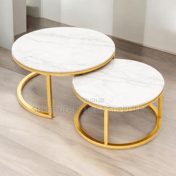 Modern Living Room Furniture Marble Top Nesting Coffee Table Set