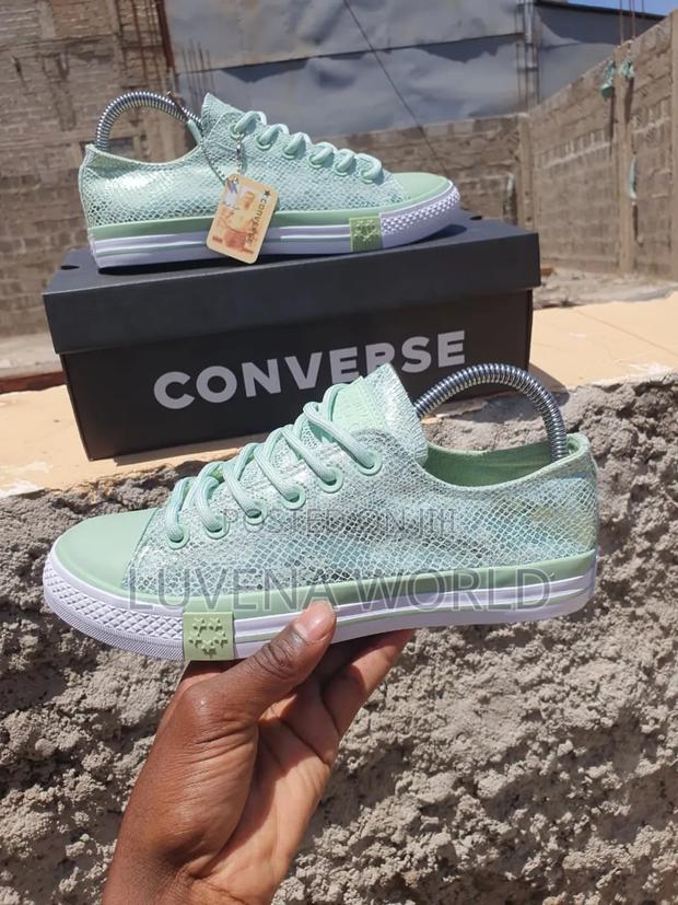 Blue & Green Leather Converse - thumbnail 3