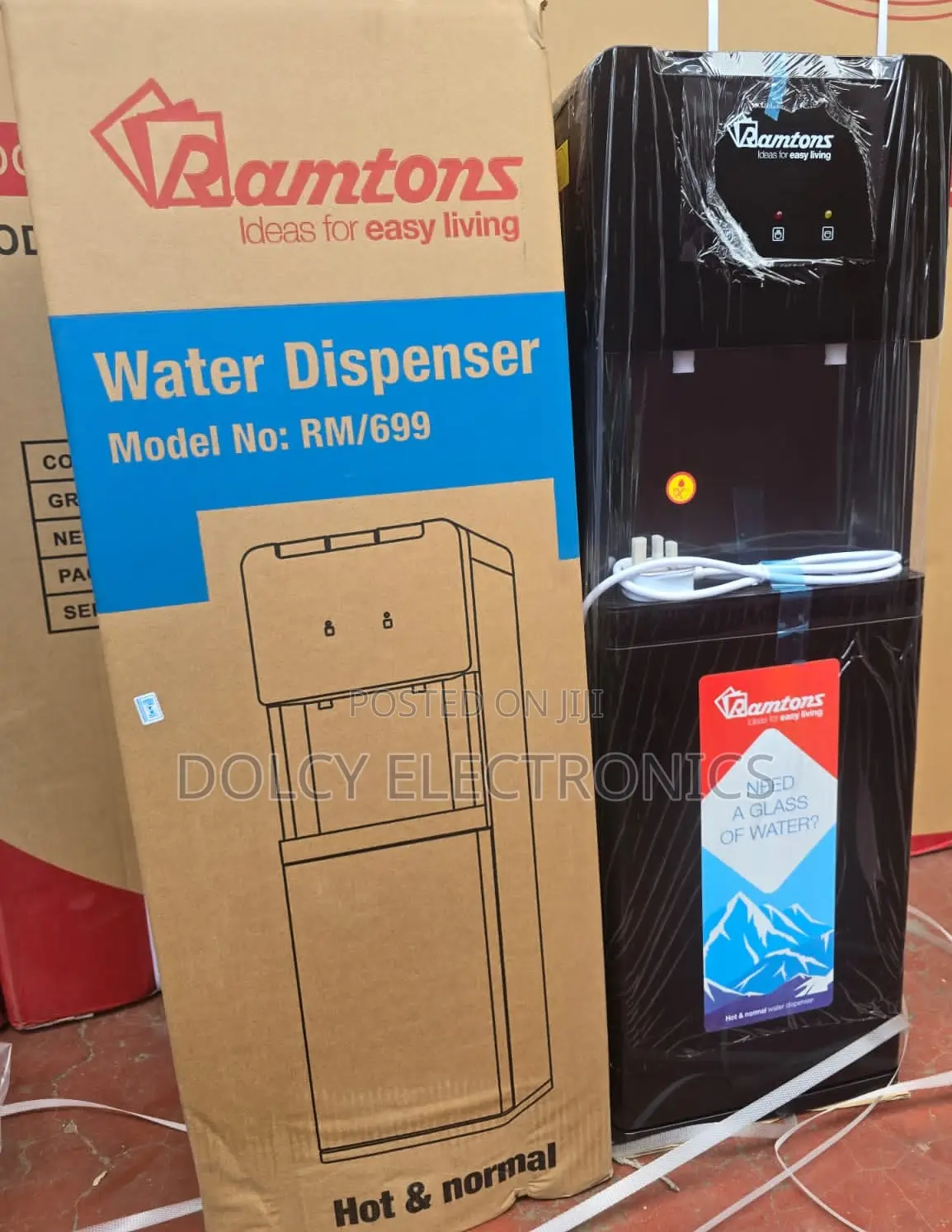Black Ramtons Hot And Normal Standing Water Dispenser