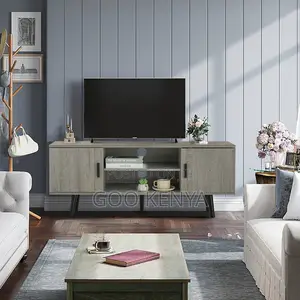 Home Tv Cabinet; Tv Console With Open Shelf & Drawer – Modern Design