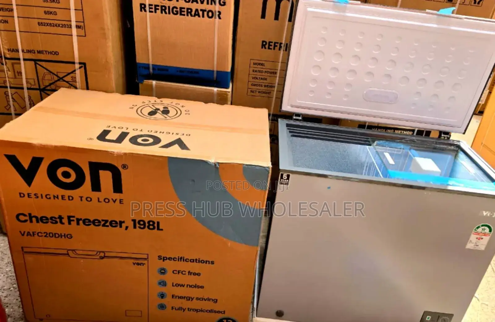 Von 198l Chest Freezer (Model Vafc20dhg).
