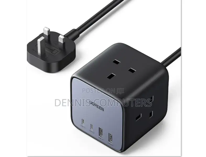 Ugreen Diginest Cube Power Strip (3 Ac Outlets + 65w 2a2c) Uk Black