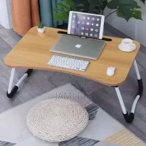 Multi-Purpose Foldable Laptop Desk – Study Table W/ Slots - Cr