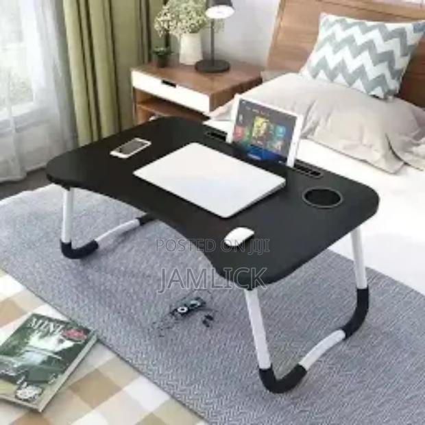 Multi-Purpose Foldable Laptop Desk – Study Table W/ Slots - Cr - thumbnail 2