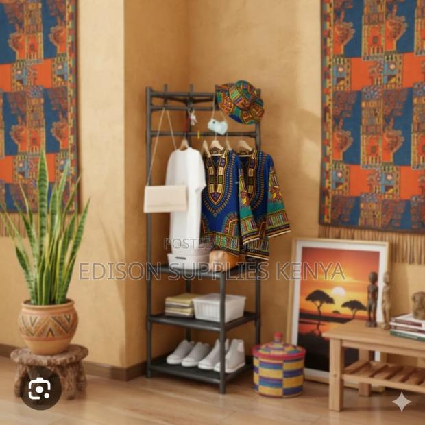 Corner Storage Shelf Coat Rack – 3-Tier Multi-Purpose Organizer - thumbnail 2