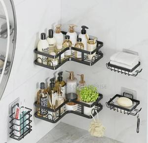 5 in 1 Metallic Bathroom Shelf Organizer Shower Caddy Set - thumbnail 2