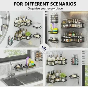 5 in 1 Metallic Bathroom Shelf Organizer Shower Caddy Set