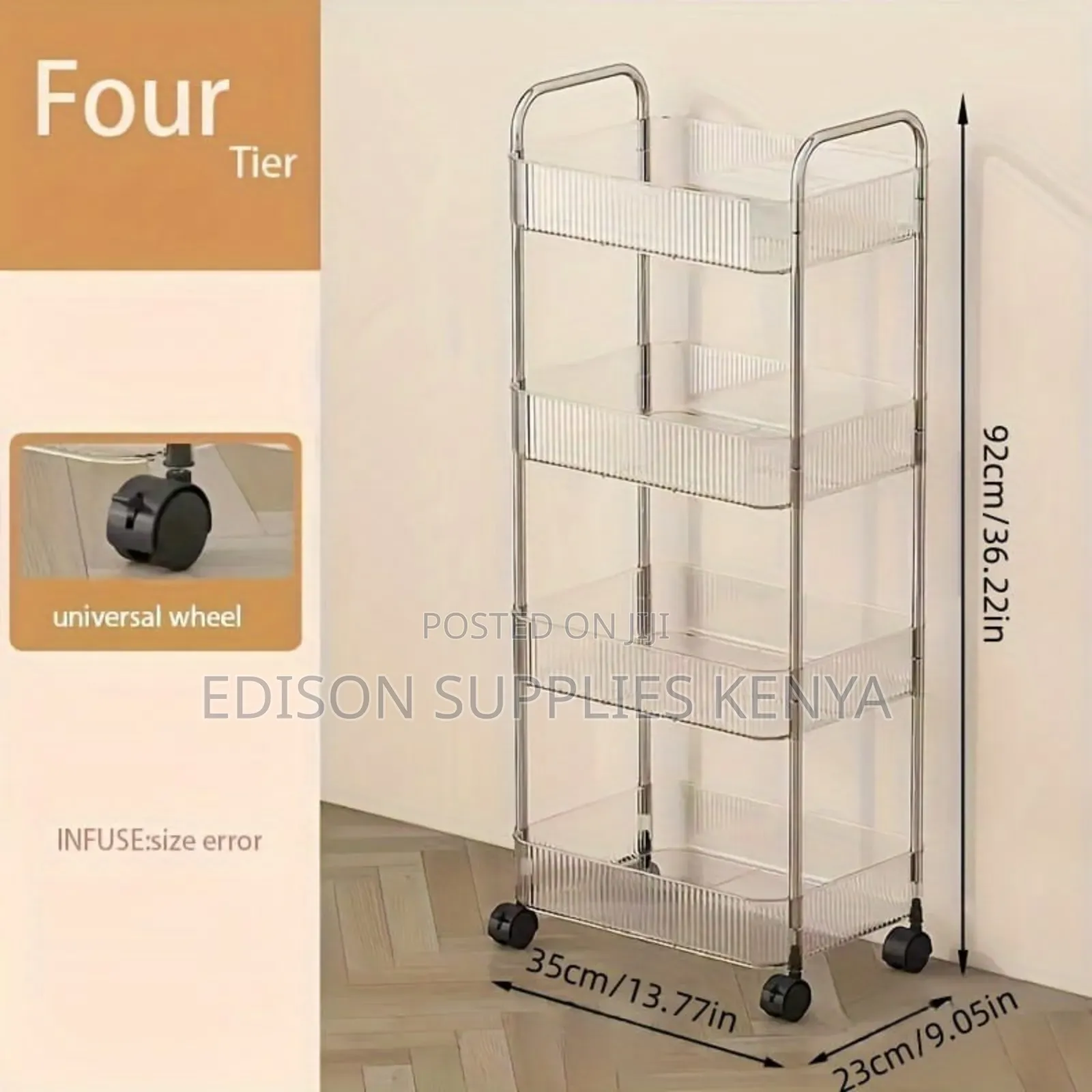 Bathroom Storage Trolley Shelf for Toiletries Towels With Wheels