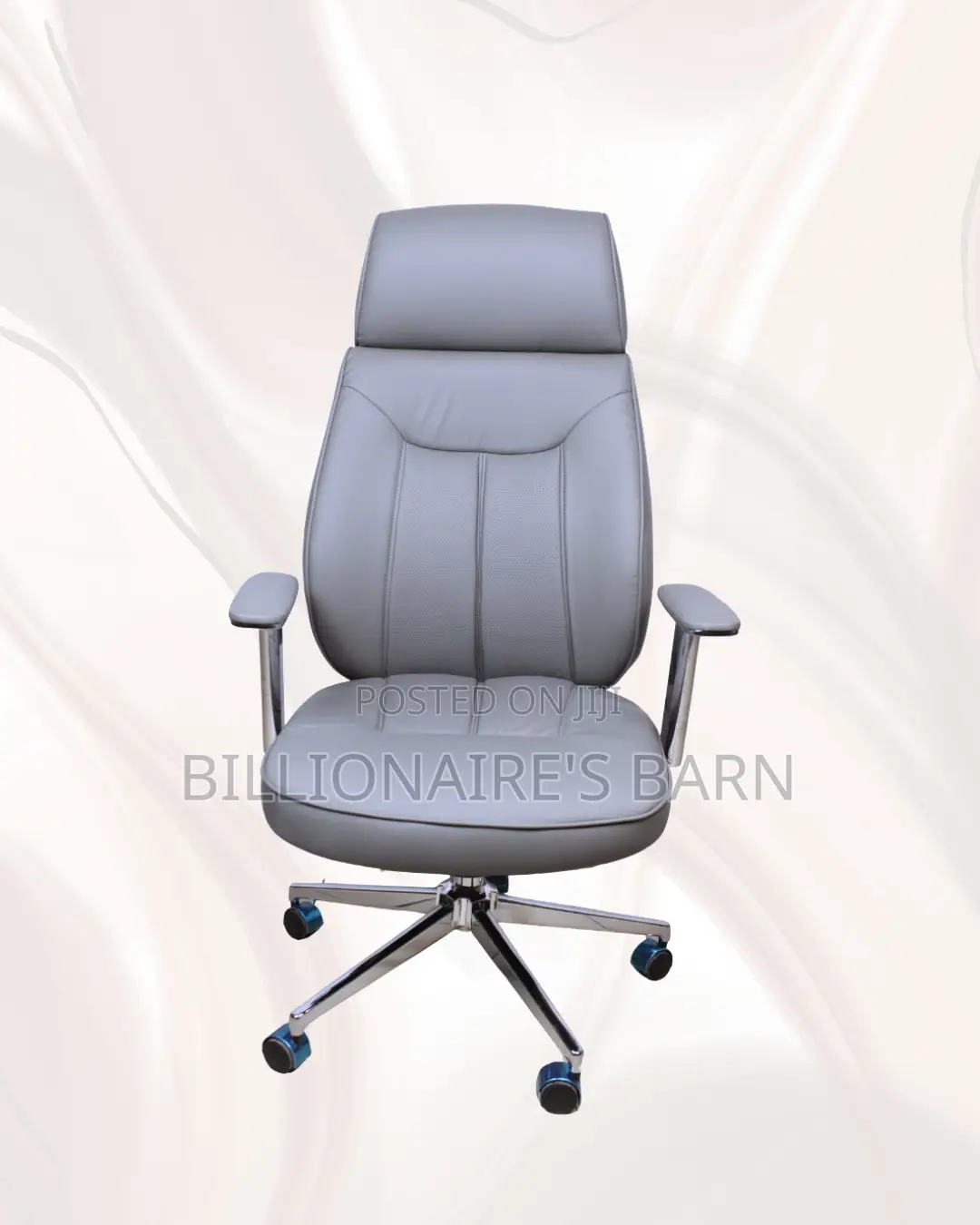 Executive Leather Office Chair |Smooth Movement, Chrome Base Stability