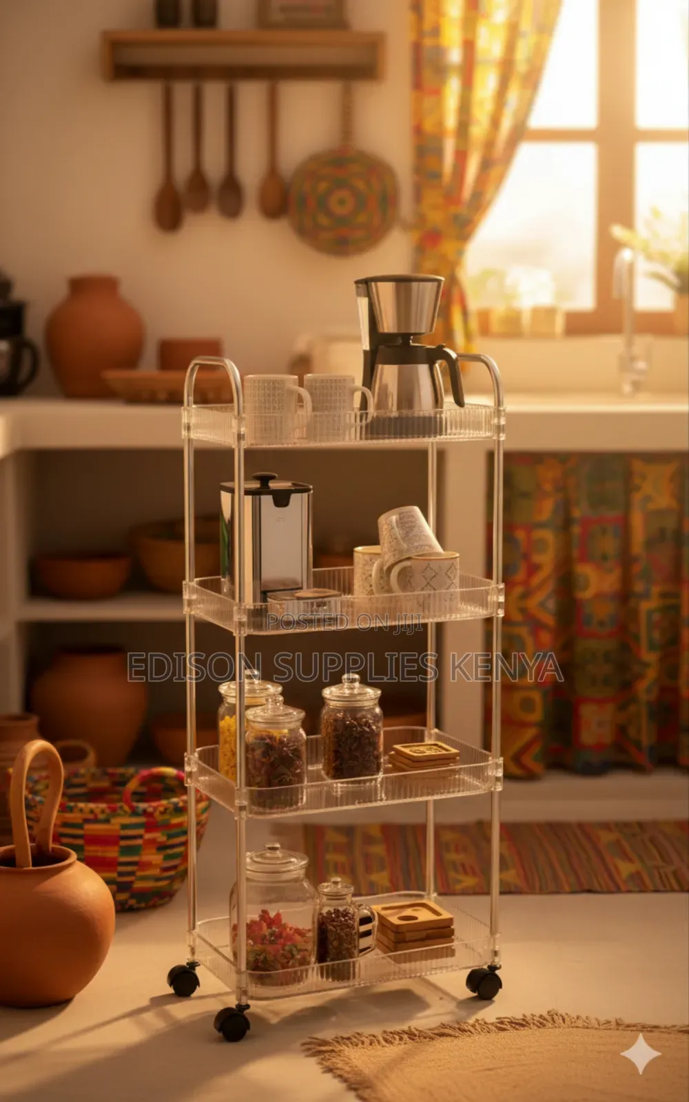 Bathroom Storage Trolley Shelf for Toiletries Towels With Wheels