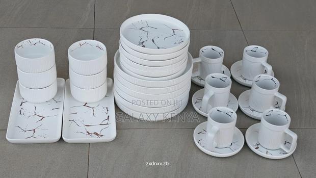32pcs Matte Stoneware Marble Finish