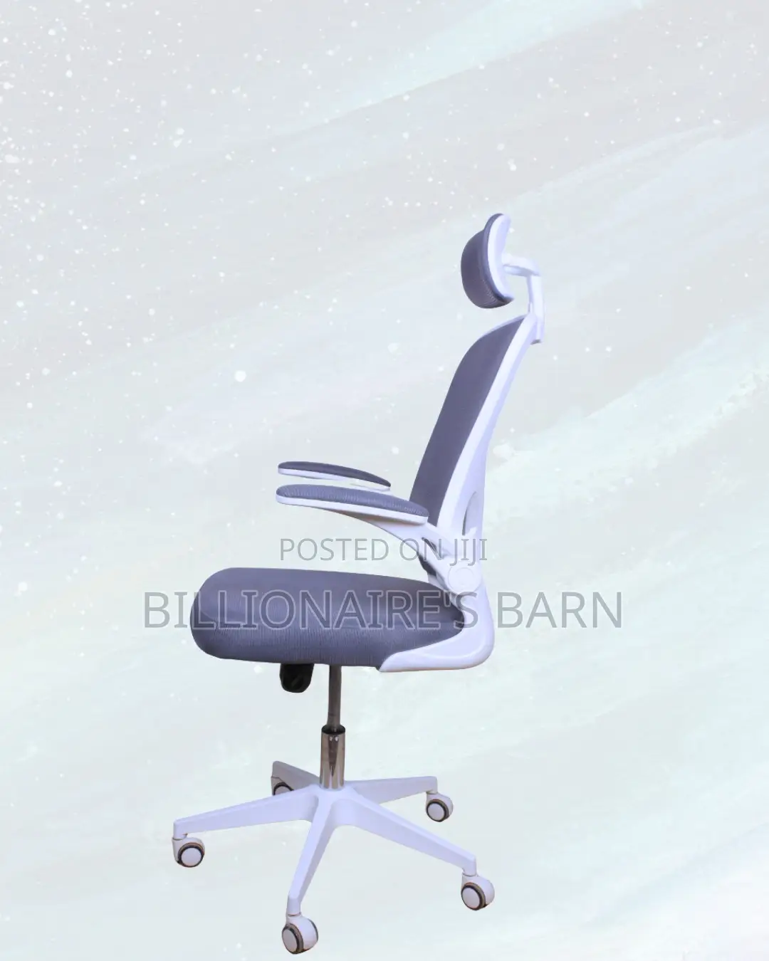 White Office Chair • Clean Look, Flip-Up Arms Convenience