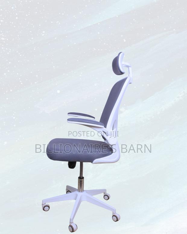 White Office Chair • Clean Look, Flip-Up Arms Convenience