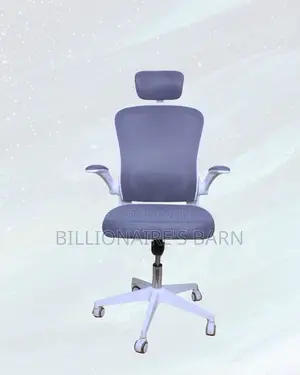 White Office Chair • Clean Look, Flip-Up Arms Convenience