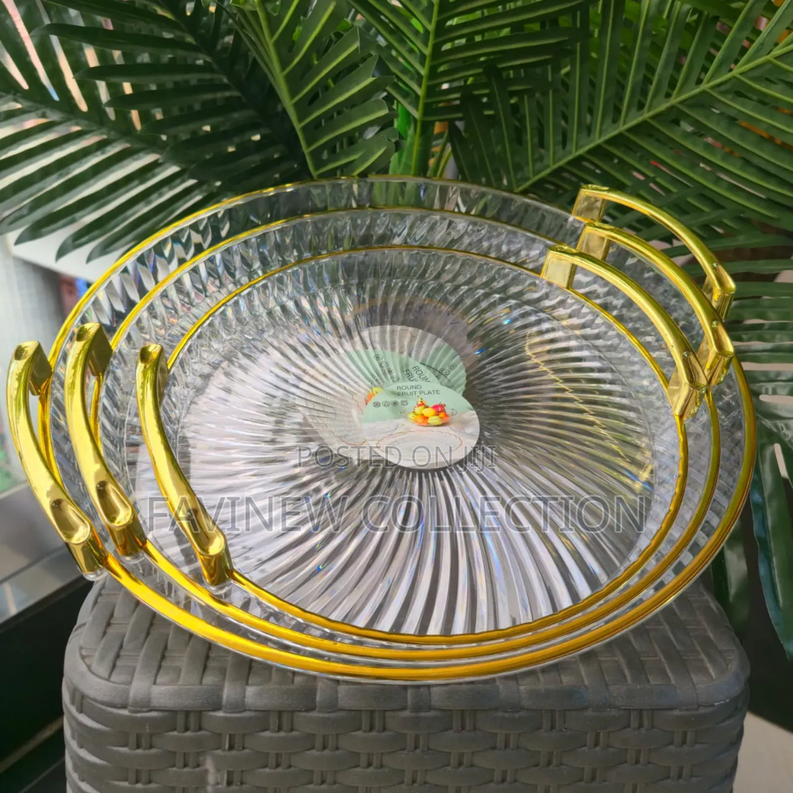 3pcs Elegant Acrylic Fruit Tray Set