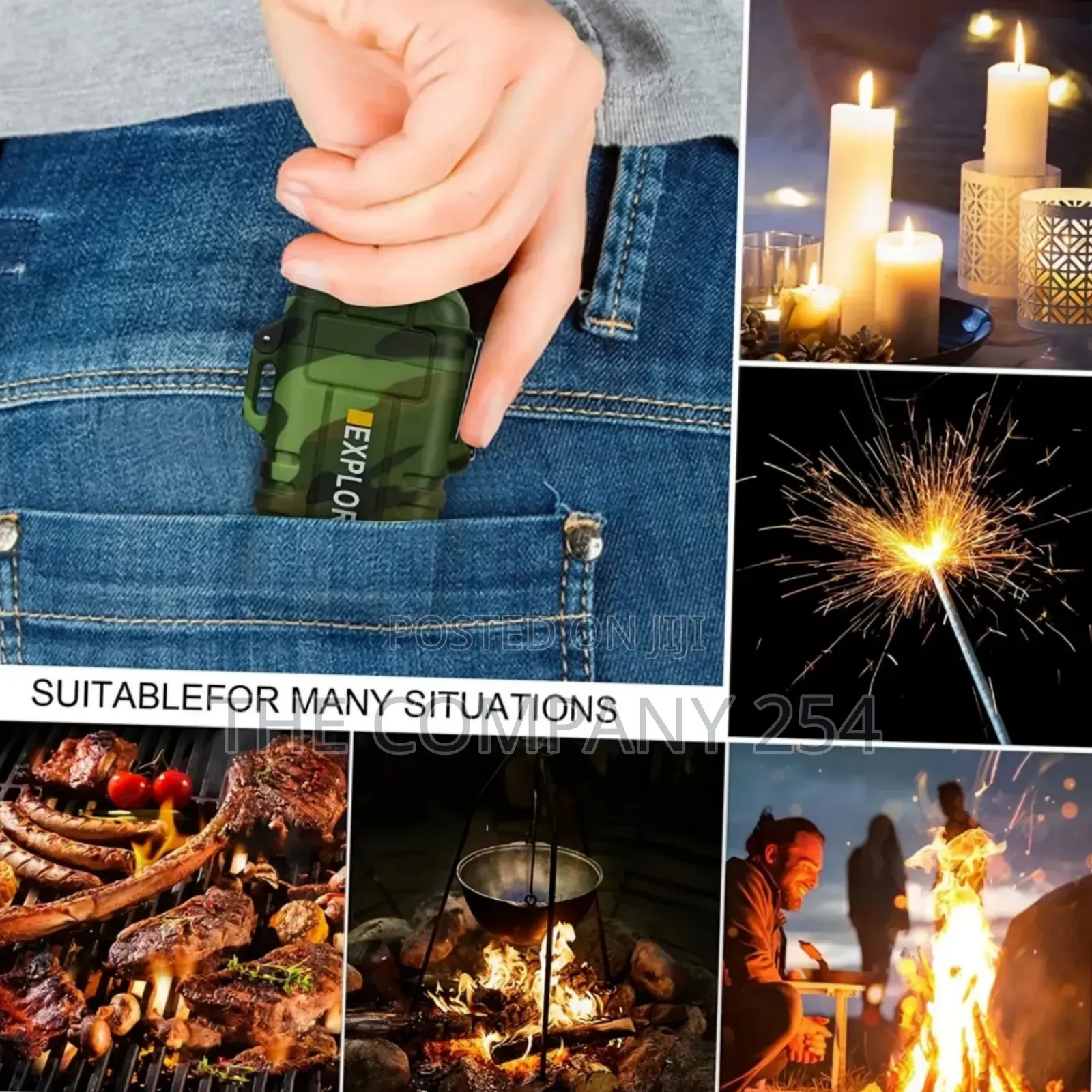 Electric Outdoor Rechargable Dual Arc Plasma Camping Hiking Lighter
