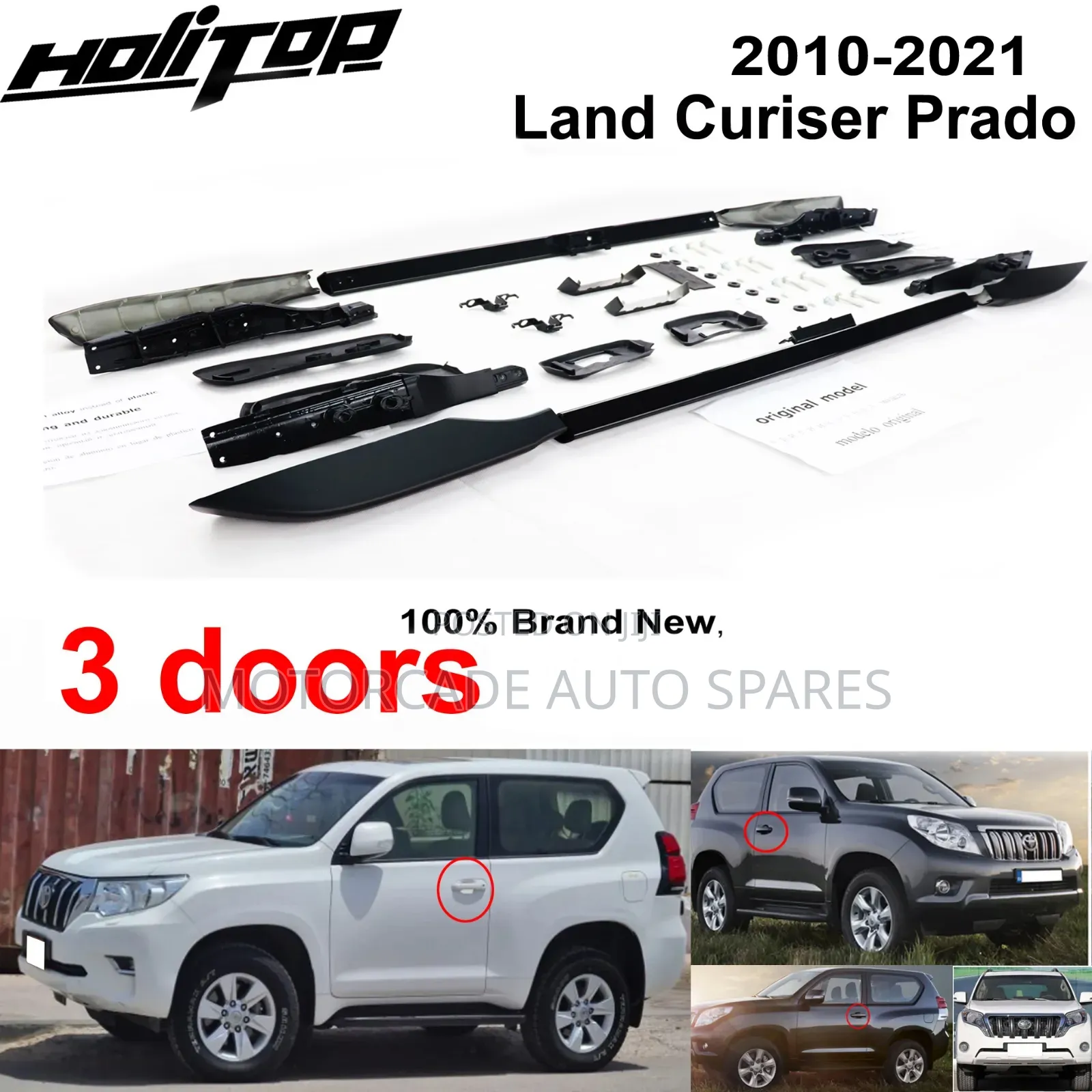 Landcruiser Prado Fj 150 2011-2021 Roofrails/Roofrack Black