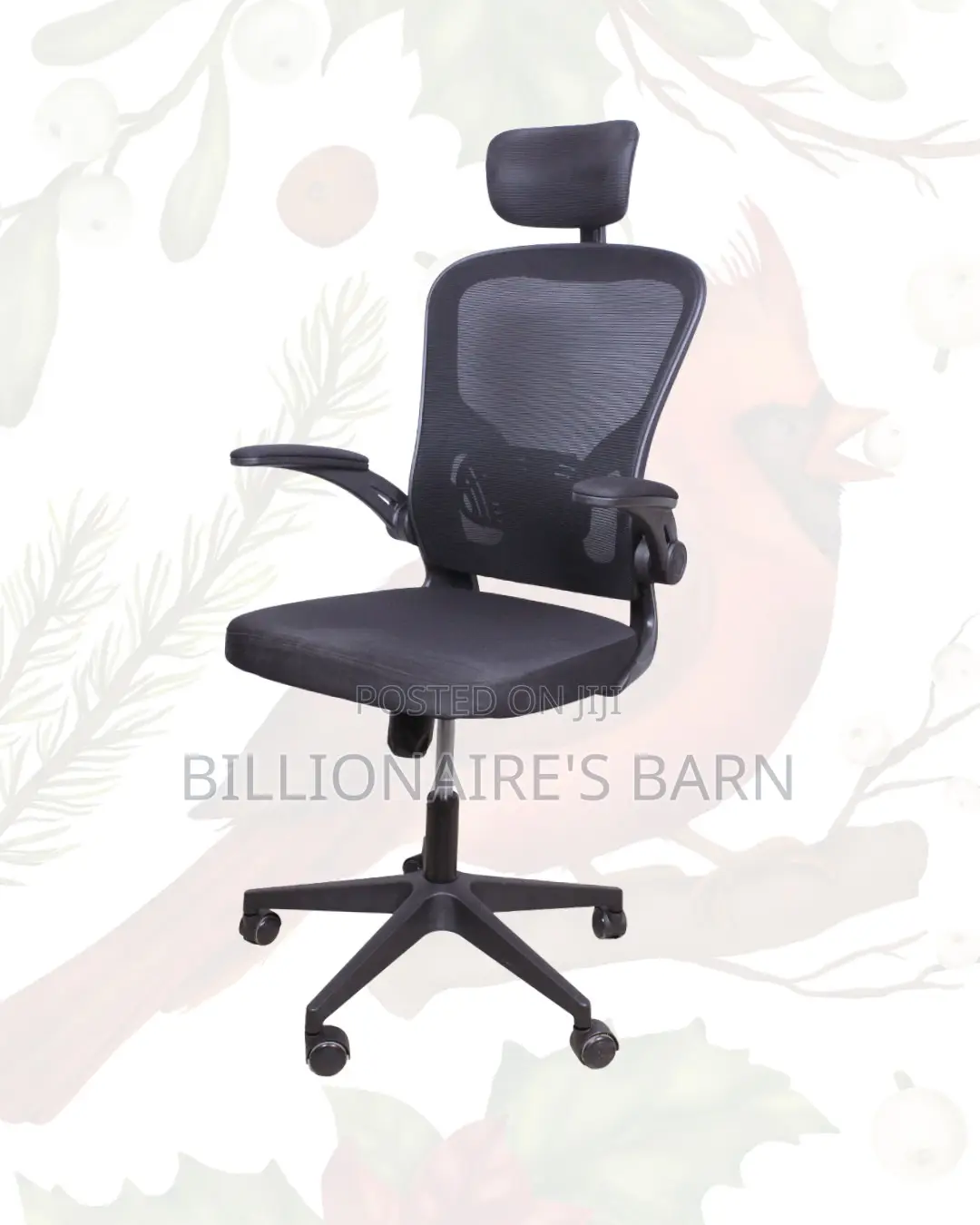 Grey Ergonomic Work Chair | Posture Support, Space-Saving Arms