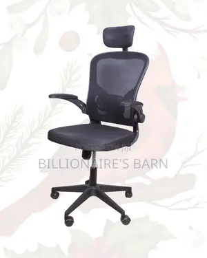 Grey Ergonomic Work Chair | Posture Support, Space-Saving Arms