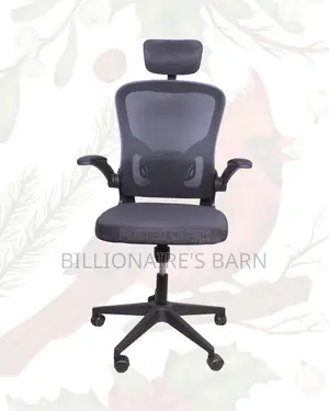Grey Ergonomic Work Chair | Posture Support, Space-Saving Arms