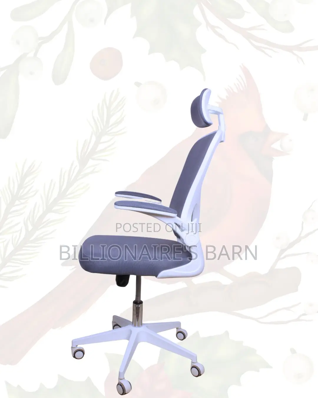 White Ergonomic Office Chair • Workday Comfort, Neck Support Headrest