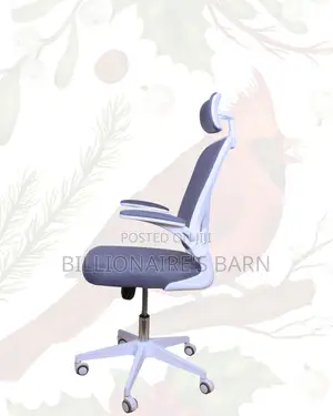 White Ergonomic Office Chair • Workday Comfort, Neck Support Headrest